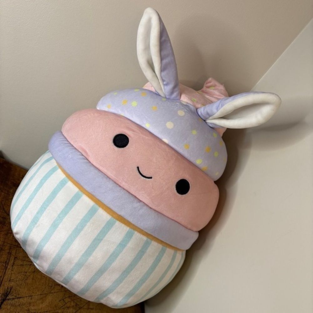 Squishmallows Easter Pastel Cupcake Bunny Rabbit Plush Large 14” Stuffed Animal